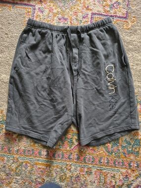 Calvin Klein Men's Charcoal Gray Logo Lounge Shorts